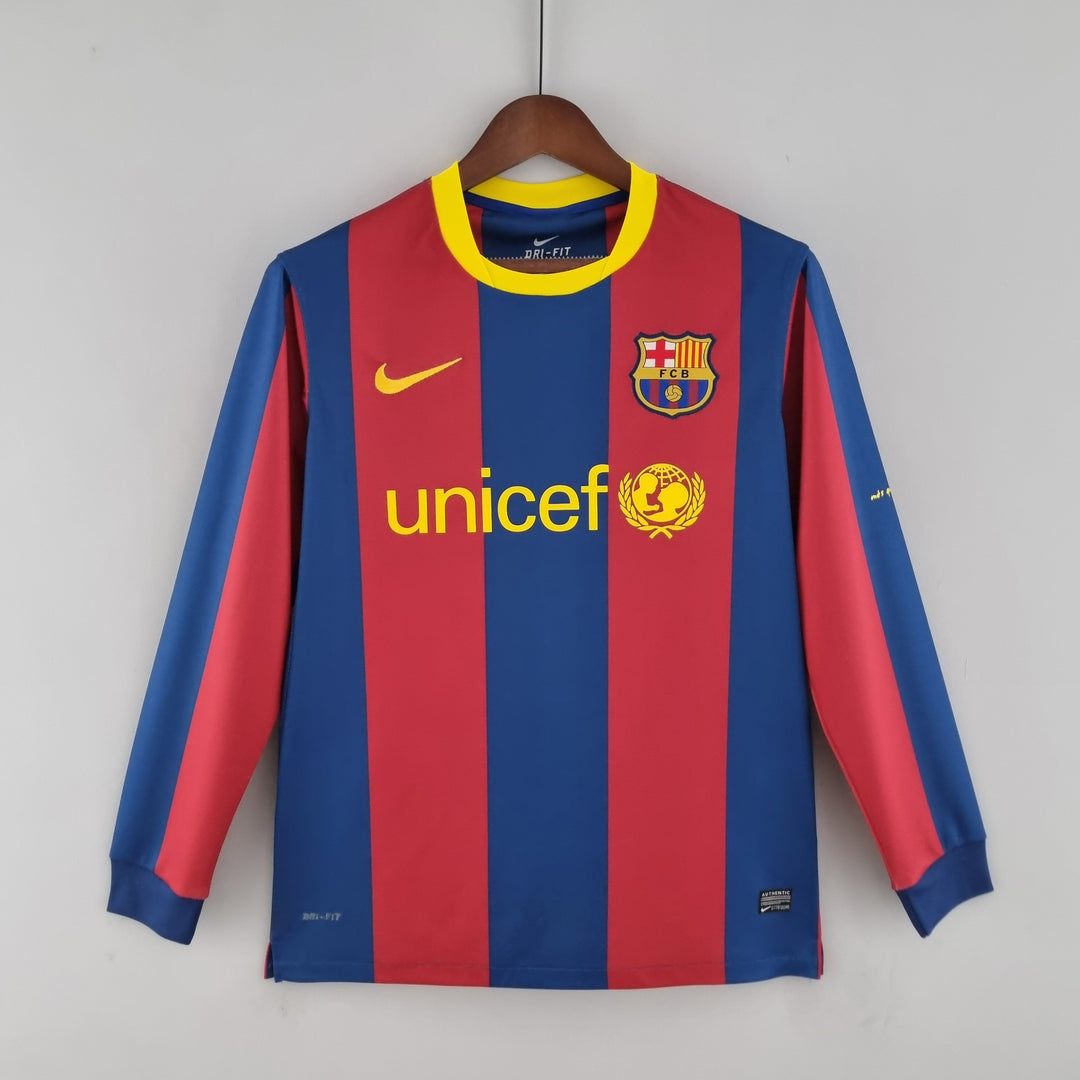 Barcelona 2010 - 2011 Langarmiges Heimtrikot