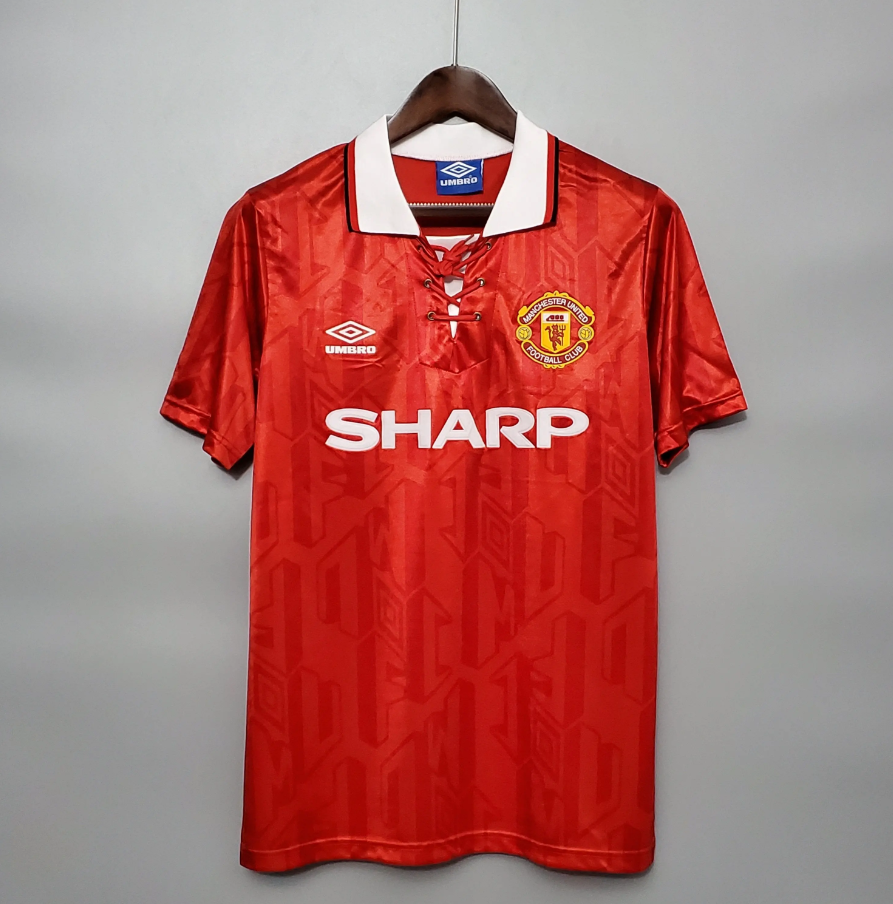 Umbro Maillot D’occasion Manchester United 1992-1993 Cantona 7 Exterieur Bon Etat Tailla M